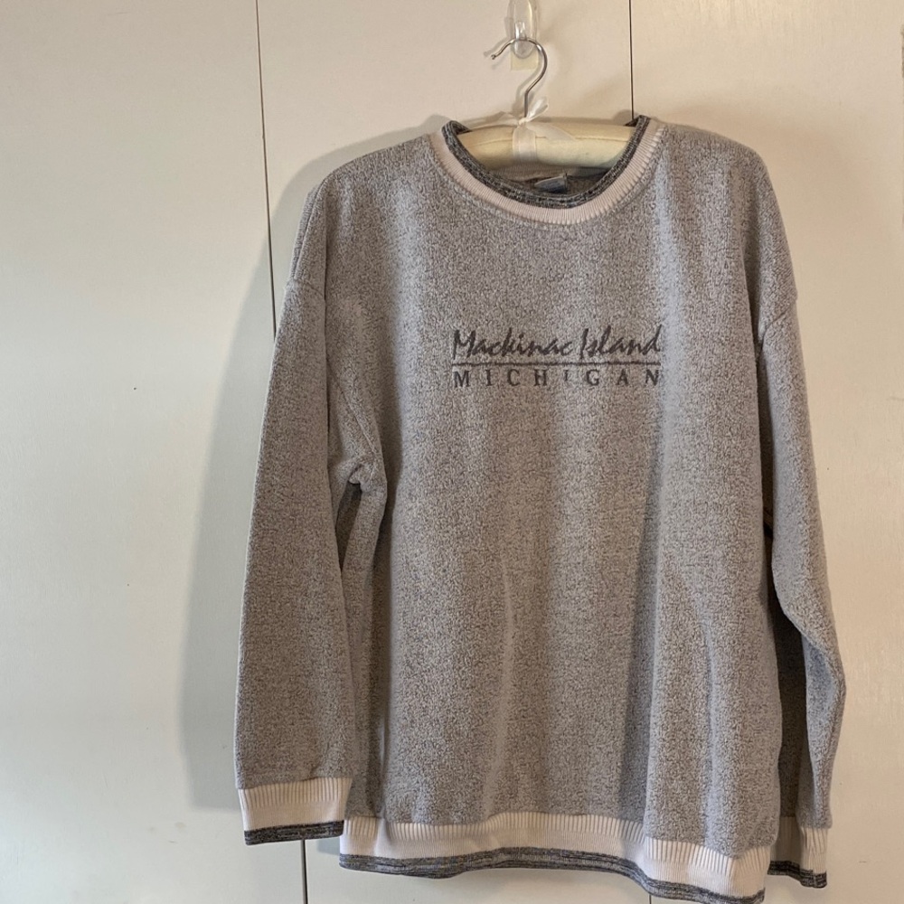 Gray Mackinac Island Michigan Men's Sweater